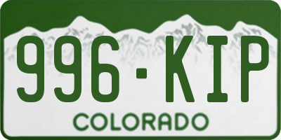 CO license plate 996KIP