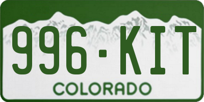 CO license plate 996KIT