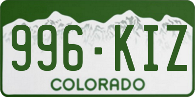 CO license plate 996KIZ