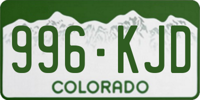 CO license plate 996KJD