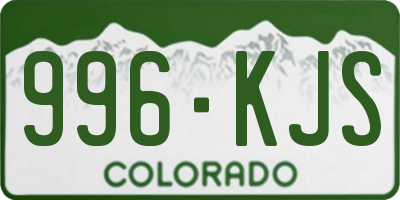 CO license plate 996KJS