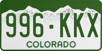 CO license plate 996KKX
