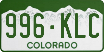 CO license plate 996KLC