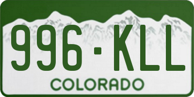 CO license plate 996KLL