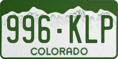 CO license plate 996KLP