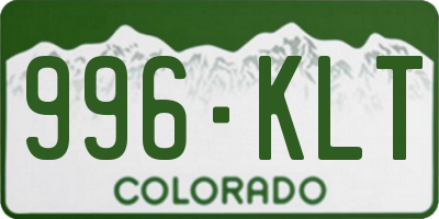CO license plate 996KLT