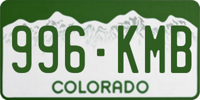 CO license plate 996KMB