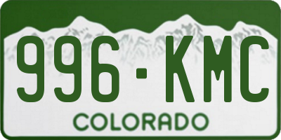 CO license plate 996KMC