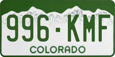 CO license plate 996KMF