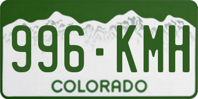 CO license plate 996KMH