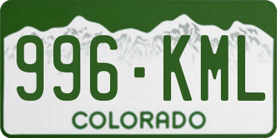 CO license plate 996KML