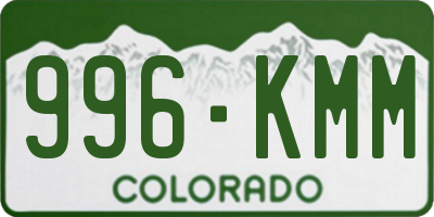 CO license plate 996KMM