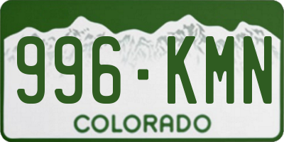 CO license plate 996KMN