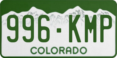 CO license plate 996KMP