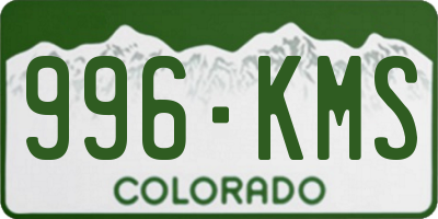 CO license plate 996KMS