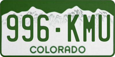 CO license plate 996KMU