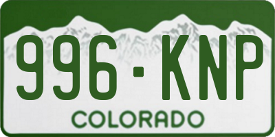 CO license plate 996KNP