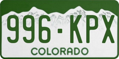 CO license plate 996KPX