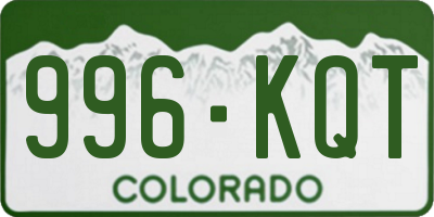 CO license plate 996KQT
