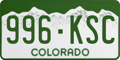 CO license plate 996KSC