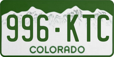 CO license plate 996KTC