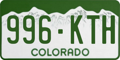 CO license plate 996KTH