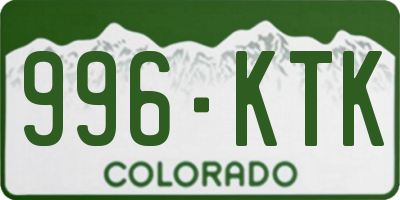 CO license plate 996KTK