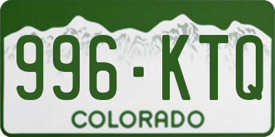 CO license plate 996KTQ