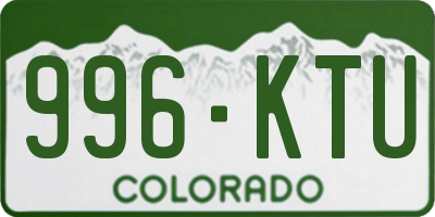 CO license plate 996KTU