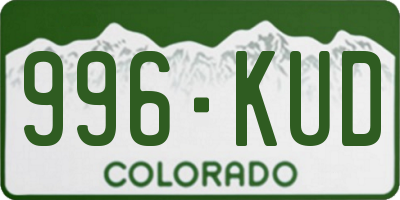 CO license plate 996KUD