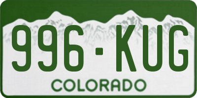 CO license plate 996KUG