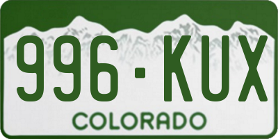 CO license plate 996KUX