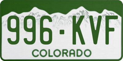 CO license plate 996KVF