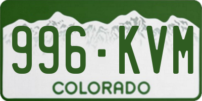 CO license plate 996KVM