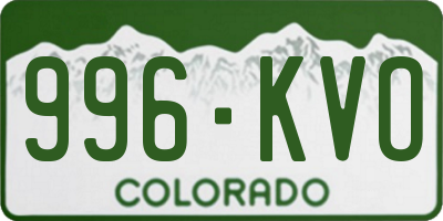 CO license plate 996KVO