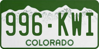 CO license plate 996KWI
