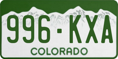 CO license plate 996KXA