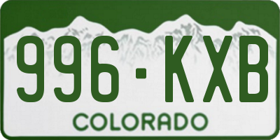 CO license plate 996KXB