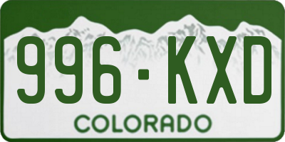 CO license plate 996KXD