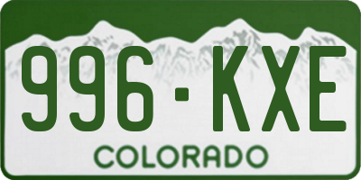 CO license plate 996KXE