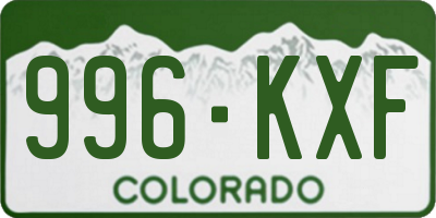CO license plate 996KXF