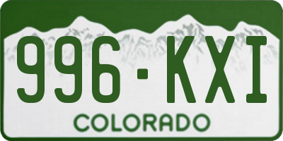 CO license plate 996KXI