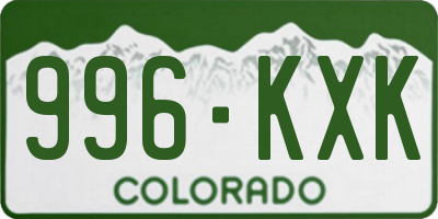CO license plate 996KXK