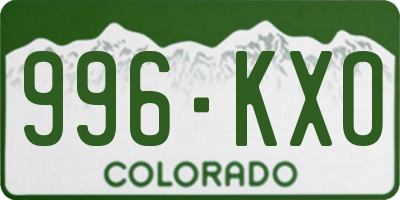CO license plate 996KXO