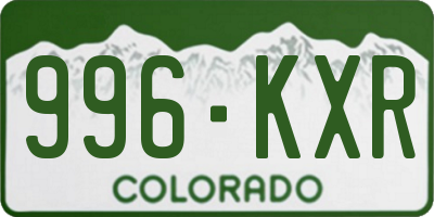 CO license plate 996KXR