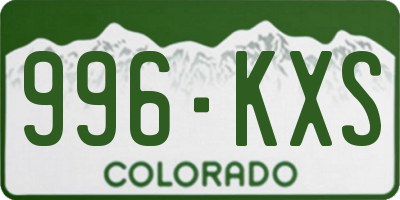 CO license plate 996KXS