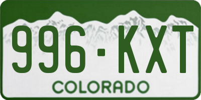 CO license plate 996KXT