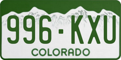 CO license plate 996KXU