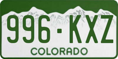 CO license plate 996KXZ