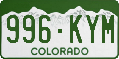 CO license plate 996KYM